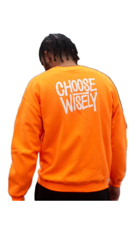 Orange Wisely Crewneck Sweatshirt
